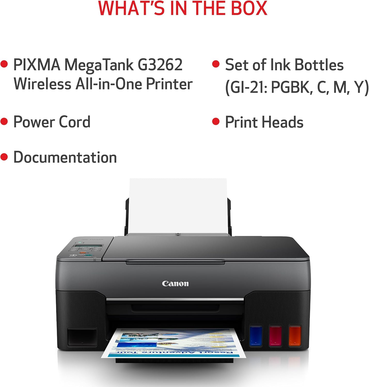Canon 4468C002 G3260 Wireless MegaTank All-in-One Printer