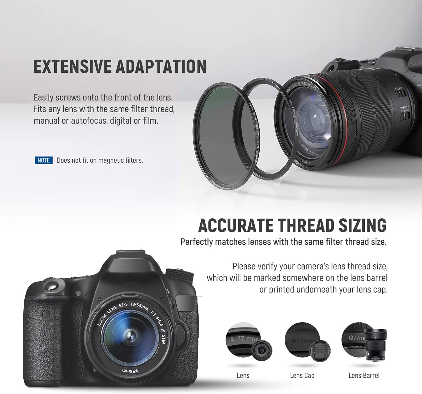 Neewer 10093012 Lens Filter Adapter Rings Set (9 Pieces)