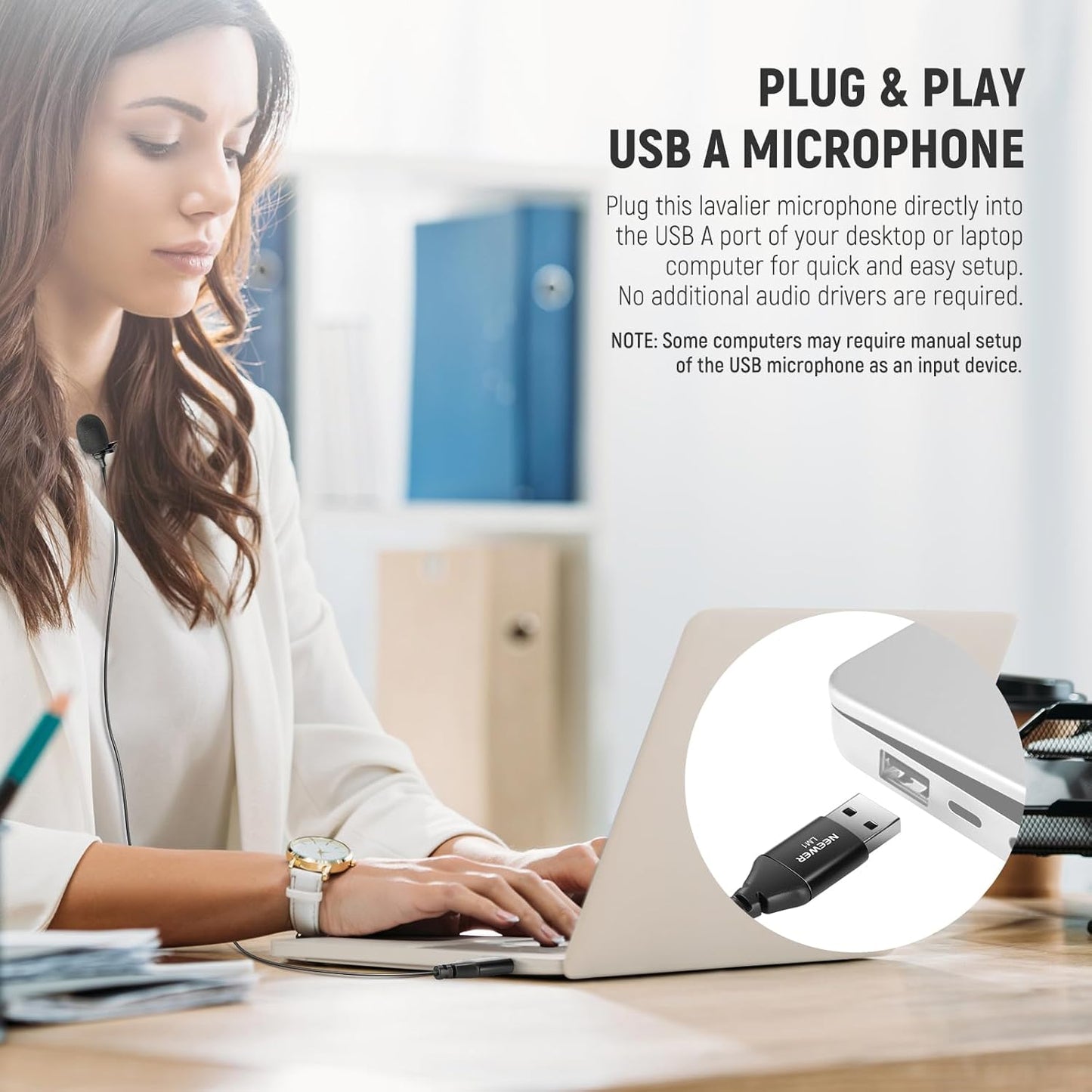 Neewer 21000133 USB A Lapel Microphone