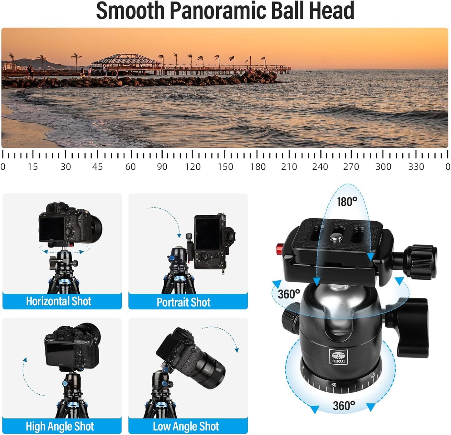 Sirui AM-223+B-00K Carbon Fiber Travel Tripod Ballhead Mini