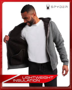 Spyder Men's Full Zip Sherpa Lined Waffle Knit Hoodie