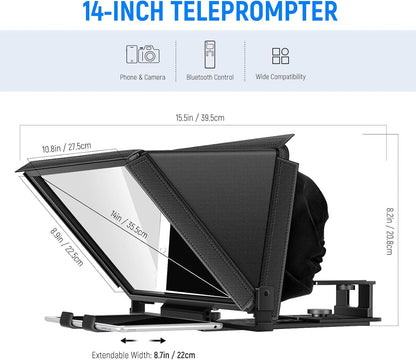 Neewer 10099289 14" Teleprompter iPad Tablet Smartphone