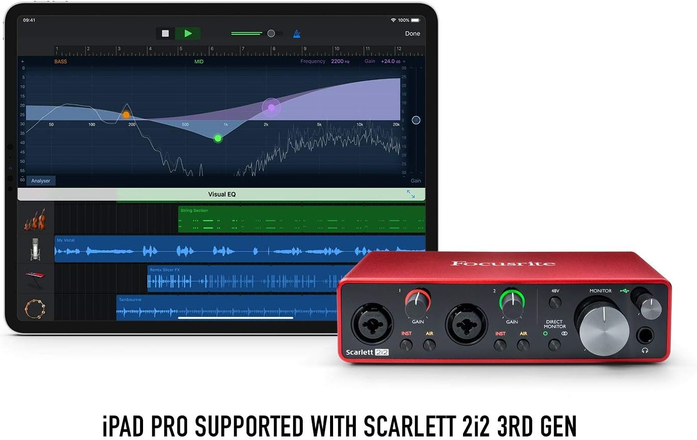 Focusrite Scarlett 2i2 Studio Bundle Audio Interface CR4-X Monitors
