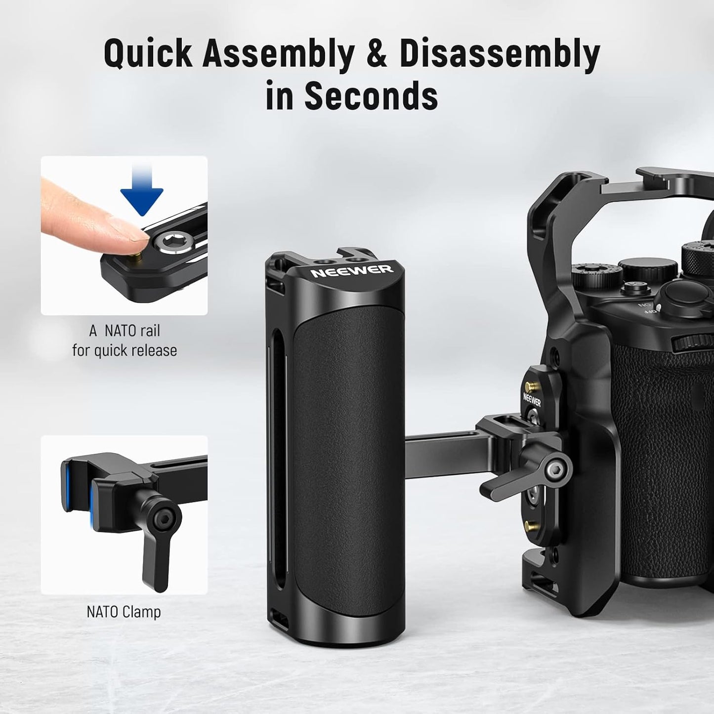 Neewer CA017H NATO Side Handle Grip Aluminum Camera Handgrip