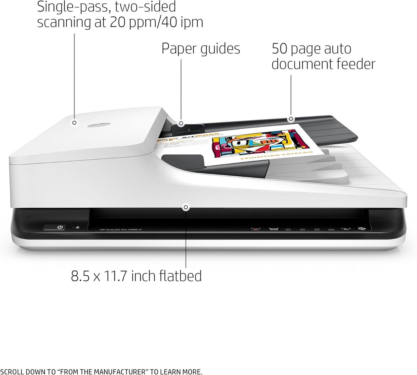HP ScanJet Pro 2500 f1 Flatbed Scanner Renewed