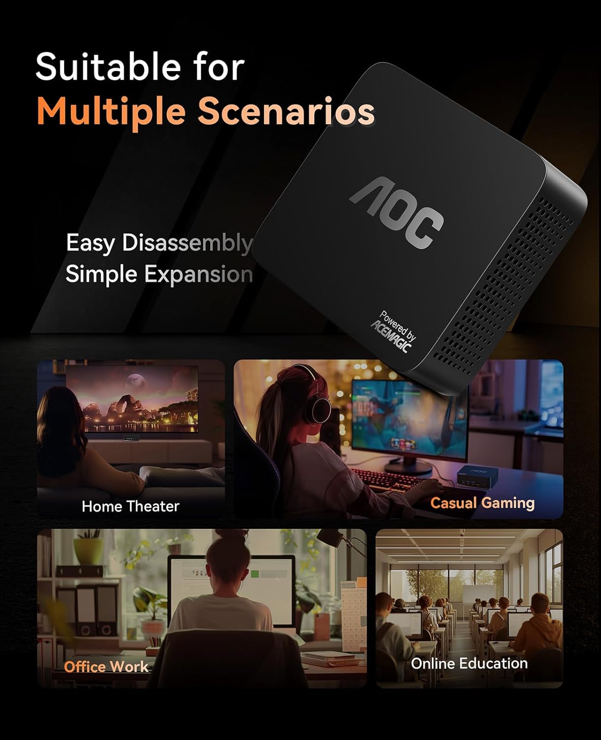 AOC 5700U Ryzen 7 Mini PC 4K Triple Display