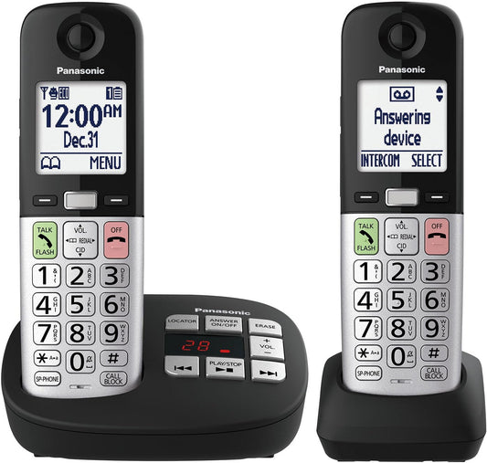 Panasonic KX-TGU432B Cordless Phone Easy-to-Use Big Buttons