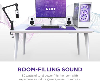 NZXT AP-SPKW2-US - Relay PC Gaming Speakers - White