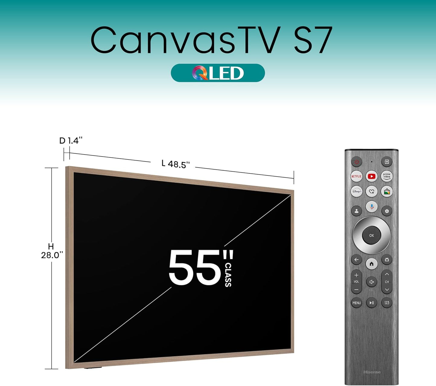 Hisense 55S7N 55-Inch 4K QLED CanvasTV (2024)