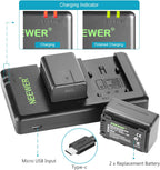 Neewer VW-VBT190 Battery & Dual USB Charger Kit