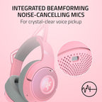Razer RZ04-04860100-R3U1 Kraken Kitty V2 BT Headset - Quartz Pink