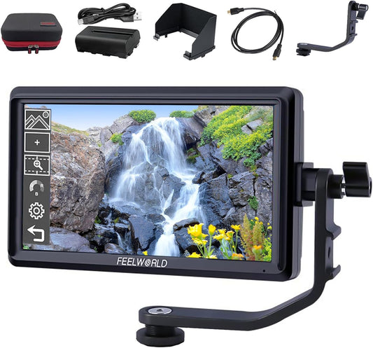 FEELWORLD F5 S55001 6" Camera Field Monitor 4K HDMI Bundle