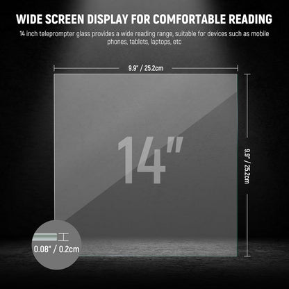 Neewer 33000084 14" Teleprompter Beam Splitter Glass