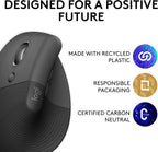 Logitech 910-006466 Lift Left Vertical Ergonomic Mouse Renewed