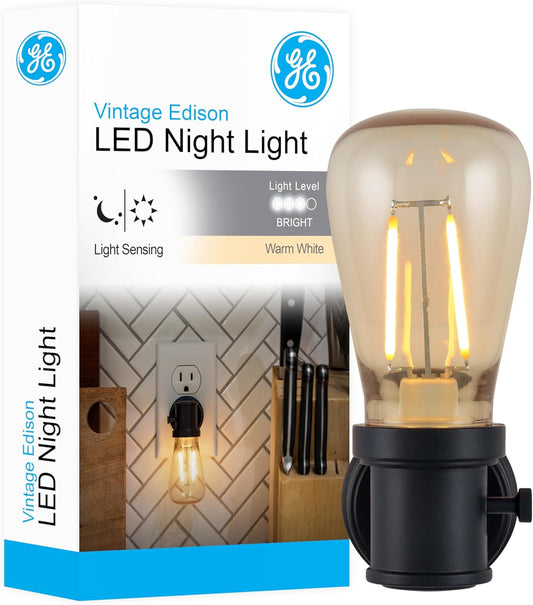 GE 38628 Vintage Edison LED Dusk-to-Dawn Night Light