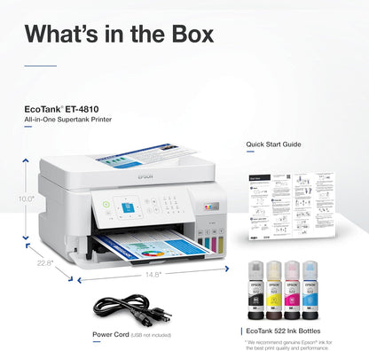 Epson C11CK57201-N EcoTank ET-4810 Printer (Renewed)