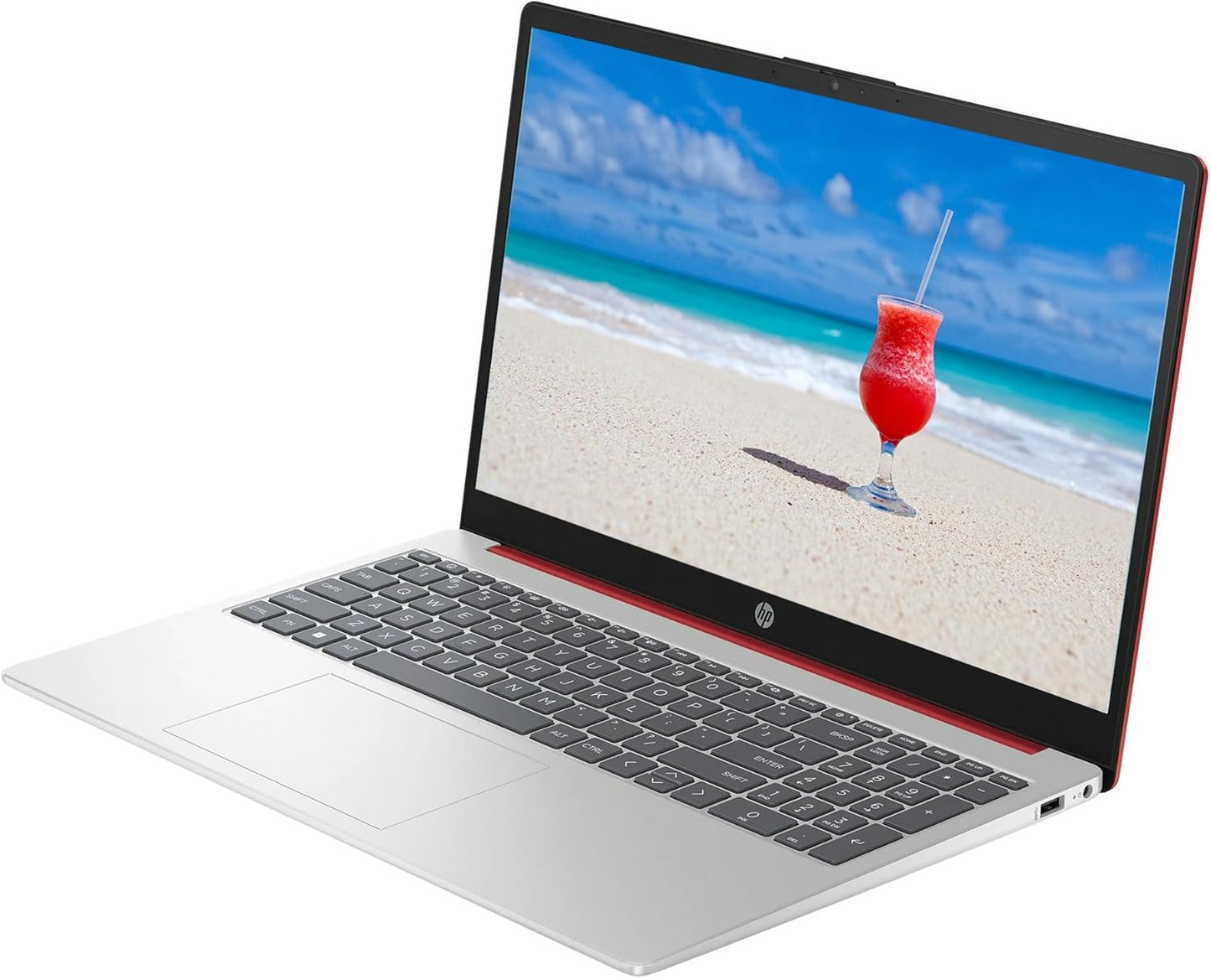 HP 15-FD0083WM: AI-Powered Laptop Bundle (Red)