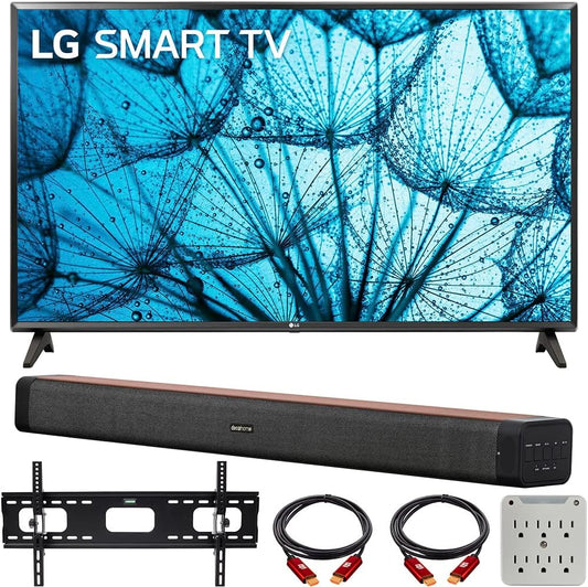 LG E2LG32LM577BPUA 32" HD Smart TV Bundle with Soundbar & Mount