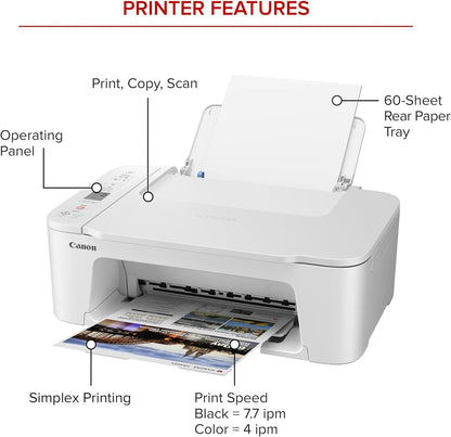 Canon PIXMA TS3722 Wireless Inkjet Printer with HDMI Cable