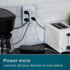 Philips SPP3466WA/37 Surge Protector, 6 Outlet - 2 Pack