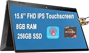 HP Envy X360: 15.6" 2-in-1 Touch, Ryzen 5, 8GB/256GB SSD, Win 10