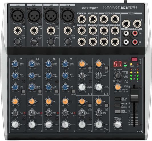 Behringer Xenyx 1202SFX 12-Channel Analog Streaming Mixer