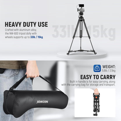 Neewer 10079574 Photography Tripod Dolly - 33lbs Capacity