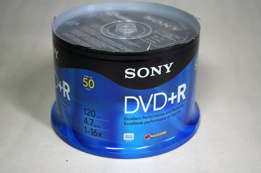 Sony 50DPR47RS DVD+R Discs 4.7GB 16x 50-Pack