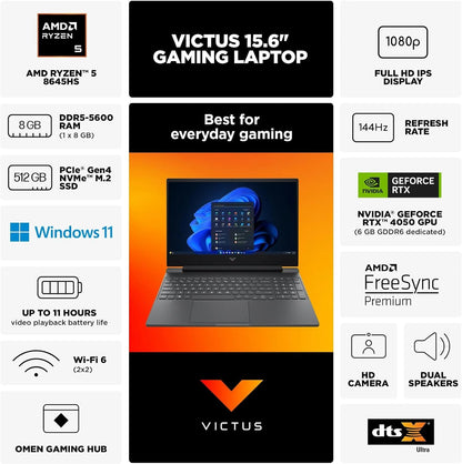 HP AMD Victus Ryzen 5 RTX 4050 Gaming Laptop