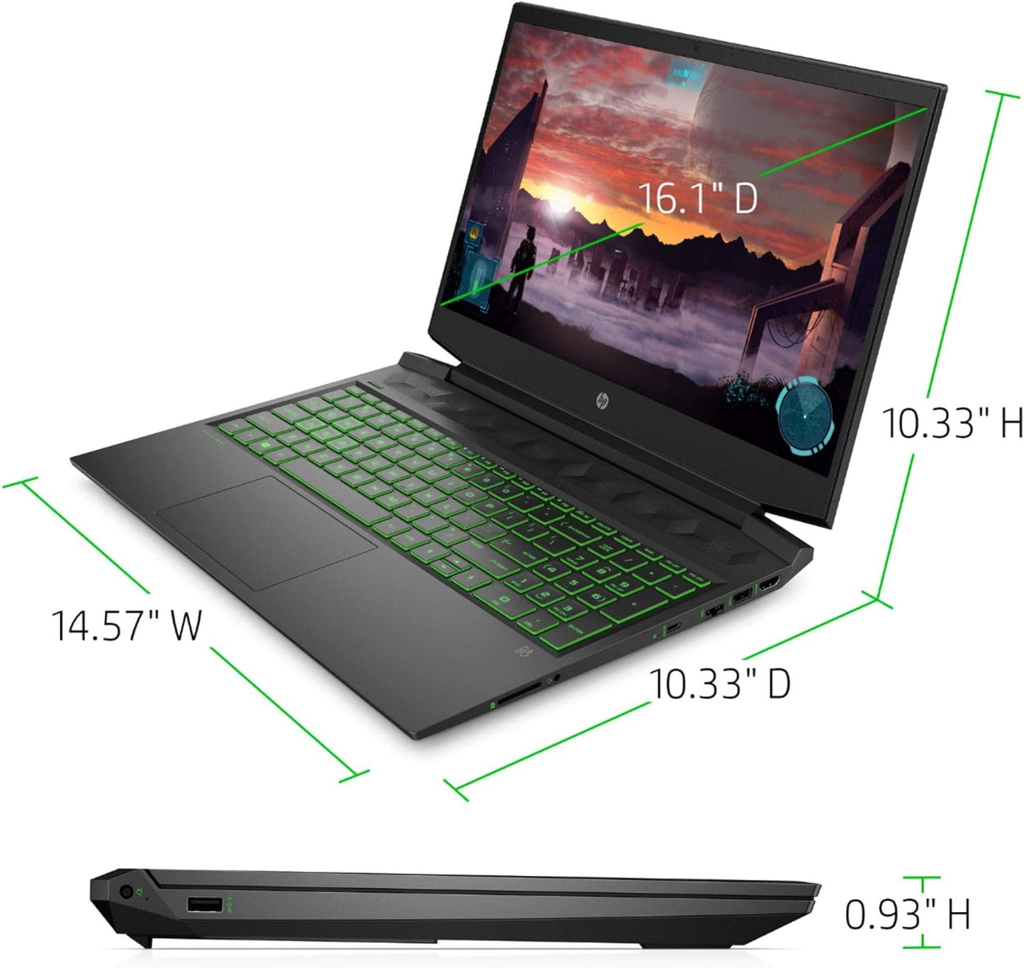 HP Pavilion 16.1" i7-10750H 8GB RAM 512GB SSD GTX 1650Ti Gaming Laptop