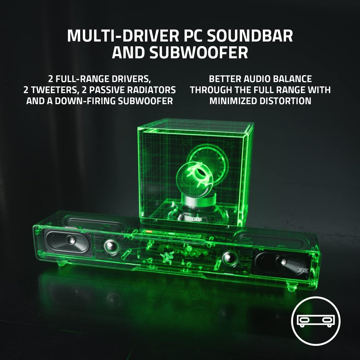 Razer RZ05-04160100 Leviathan V2 PC Gaming Soundbar with Subwoofer