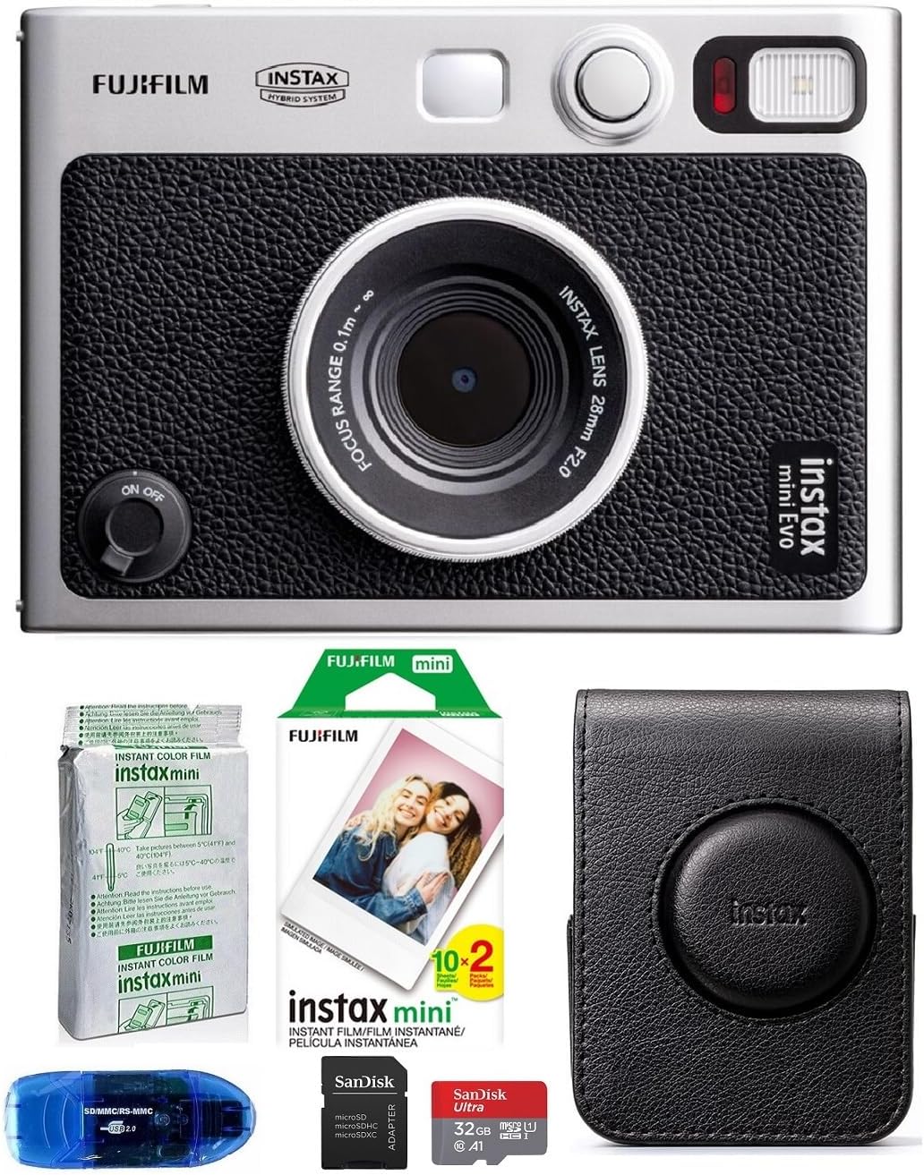 Fujifilm Mini EVO INSTAX Mini Hybrid Instant Camera Bundle