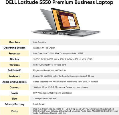 Dell Ultra 7 Latitude 5550 15.6" Business Laptop