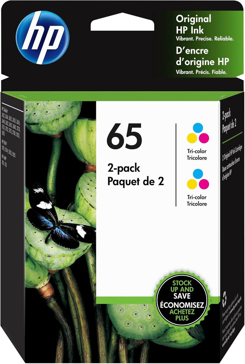 HP 65 Tri-Color Ink Cartridge 2-Pack — main product image