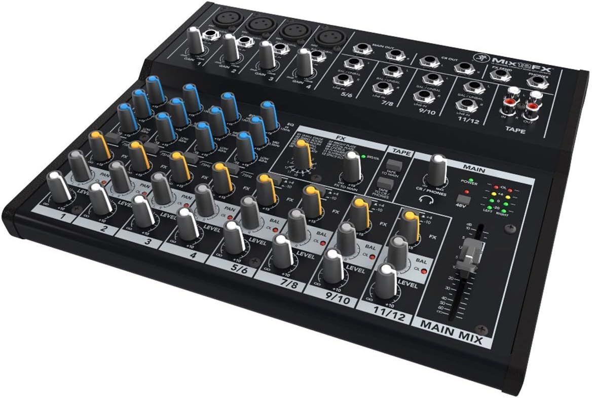 Mackie MACMIX12FXK1 12-Channel Effects Mixer Bundle