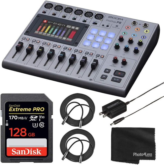 Zoom ZP8 K2 PodTrak P8 Podcast Recorder Bundle