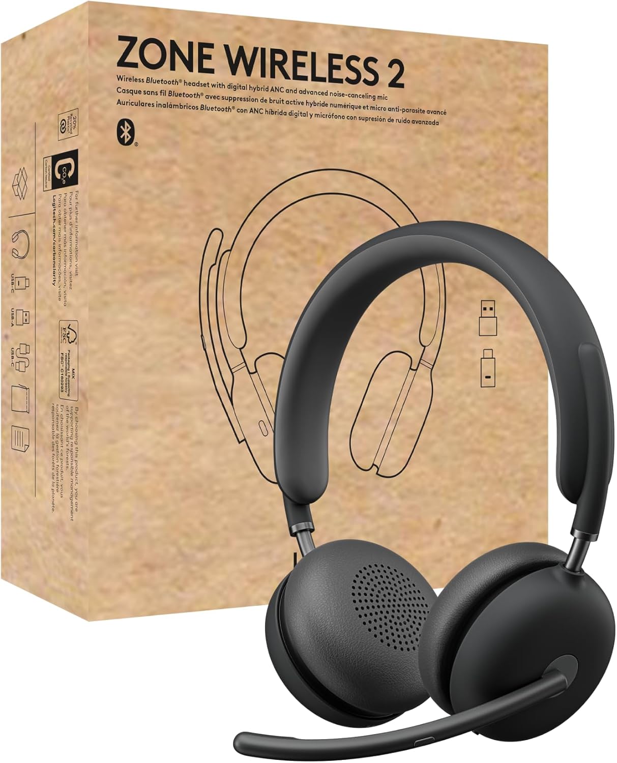 Logitech 981-001151 Zone Wireless 2 ANC Bluetooth Headset