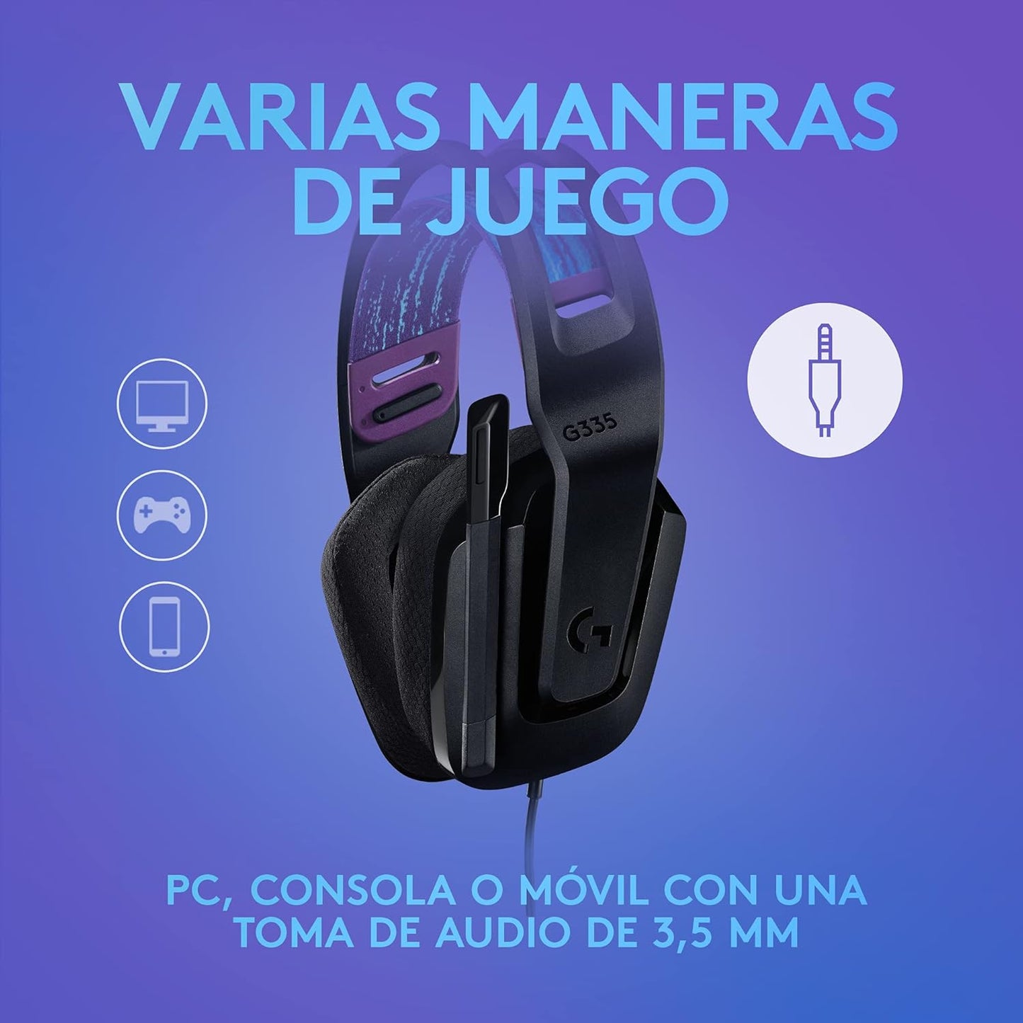 Logitech G335 Wired Gaming Headset - Black (Renewed)