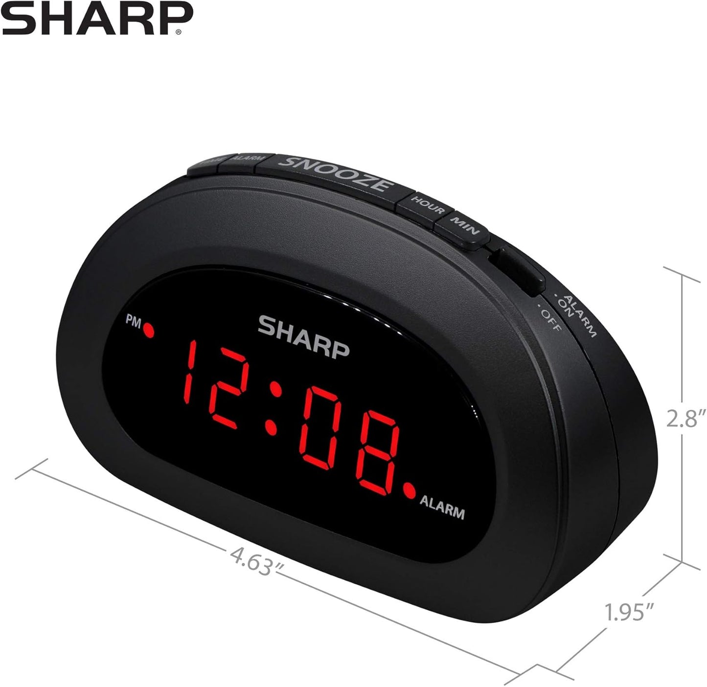 Sharp EL6690B Digital Alarm Clock - Easy Snooze