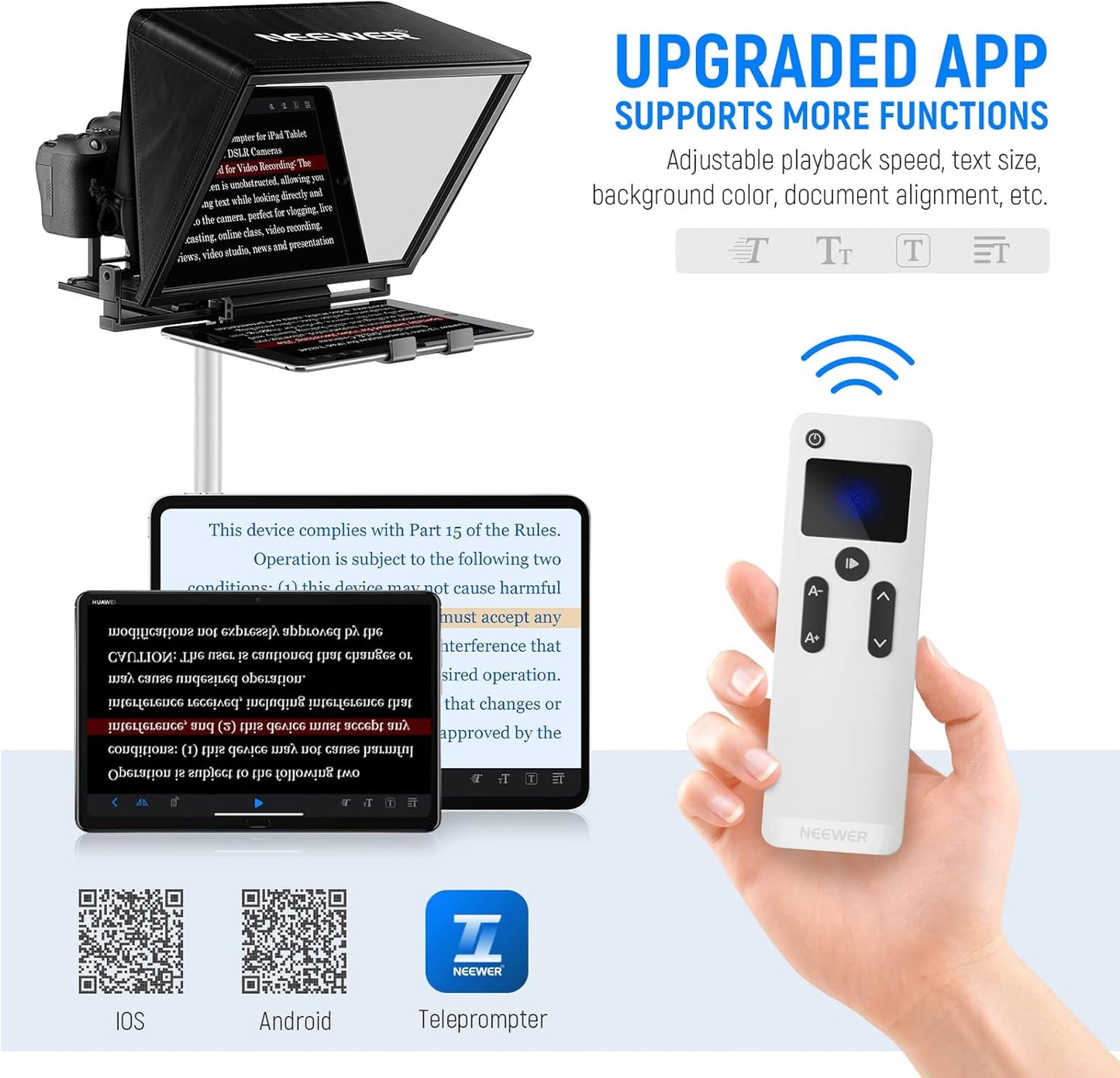 Neewer X14 Teleprompter with Remote & App Control