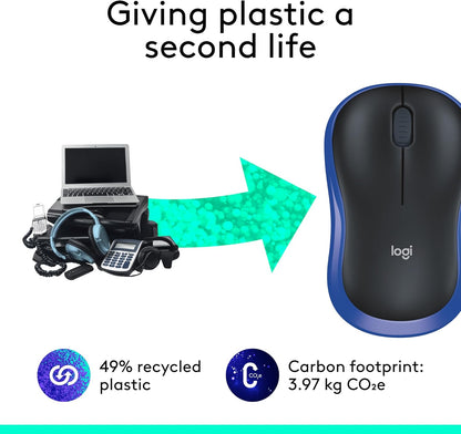 Logitech 910-003636 M185 Wireless Mouse - Blue