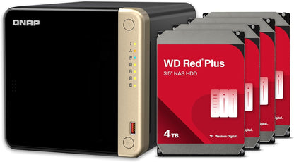 QNAP TS-464-8G 12TB NAS Preconfigured RAID 5 WD Red Plus