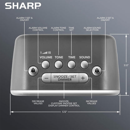 Sharp Big Bang Super Loud Alarm Clock for Heavy Sleepers