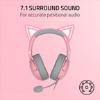 Razer RZ04-04730100-R3U1 Kraken Kitty V2: Pink RGB Headset