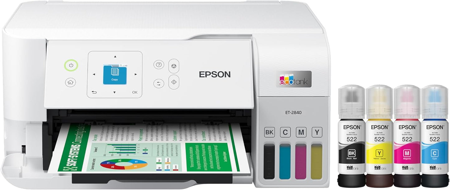 Epson C11CK58201-N EcoTank ET-2840 Wireless Color Printer - Renewed