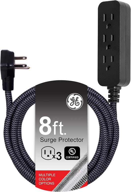 GE 41282 8ft Braided 3-Outlet Extension Cord