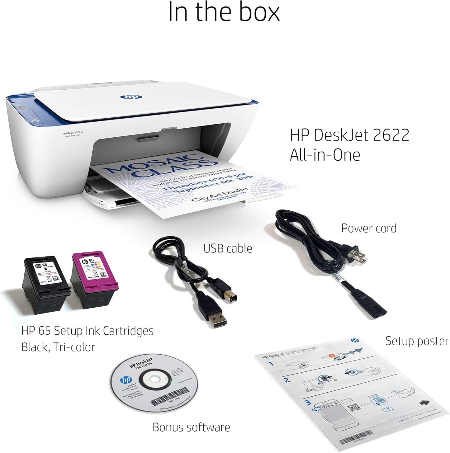 HP 2622-V1N07A DeskJet Wireless All-in-One Printer Renewed