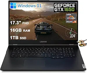 Lenovo Legion 5 17" Gaming Laptop Ryzen 5 GTX 1650 Renewed