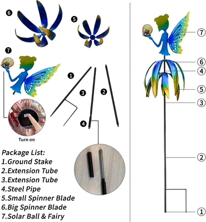 AOC FZ0000R 55'' Fairy Wind Spinner Solar LED Blue