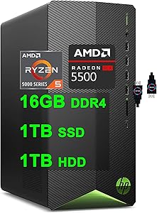 HP Pavilion Gaming Desktop - Ryzen 5 5600G - 16GB 1TB SSD RX 5500